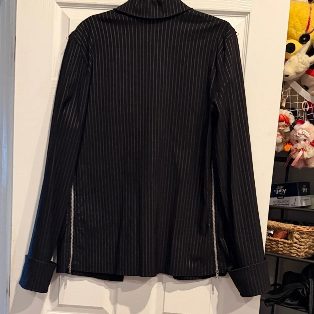 Vintage Lip Service Men’s Goth Pinstripe Jacket Size XL Authentic RN79627 - Picture 10 of 14